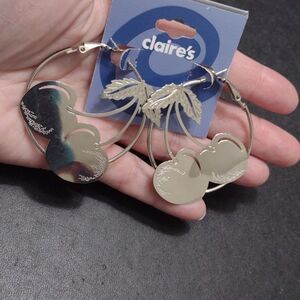 *Sale* Claire's silver tone cherry earrings